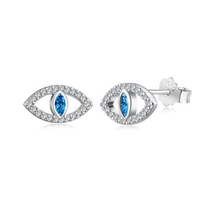 evil eye earrings stud silver 