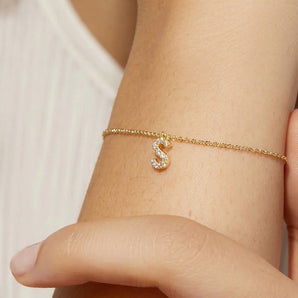 Pave Letter Bracelet -Initial Bracelet