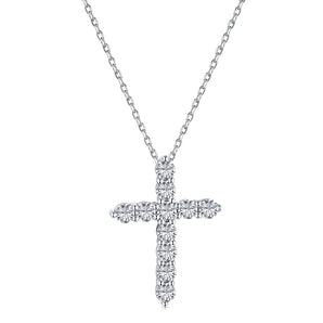 Sterling Silver Belle Pave' Cross Pendant